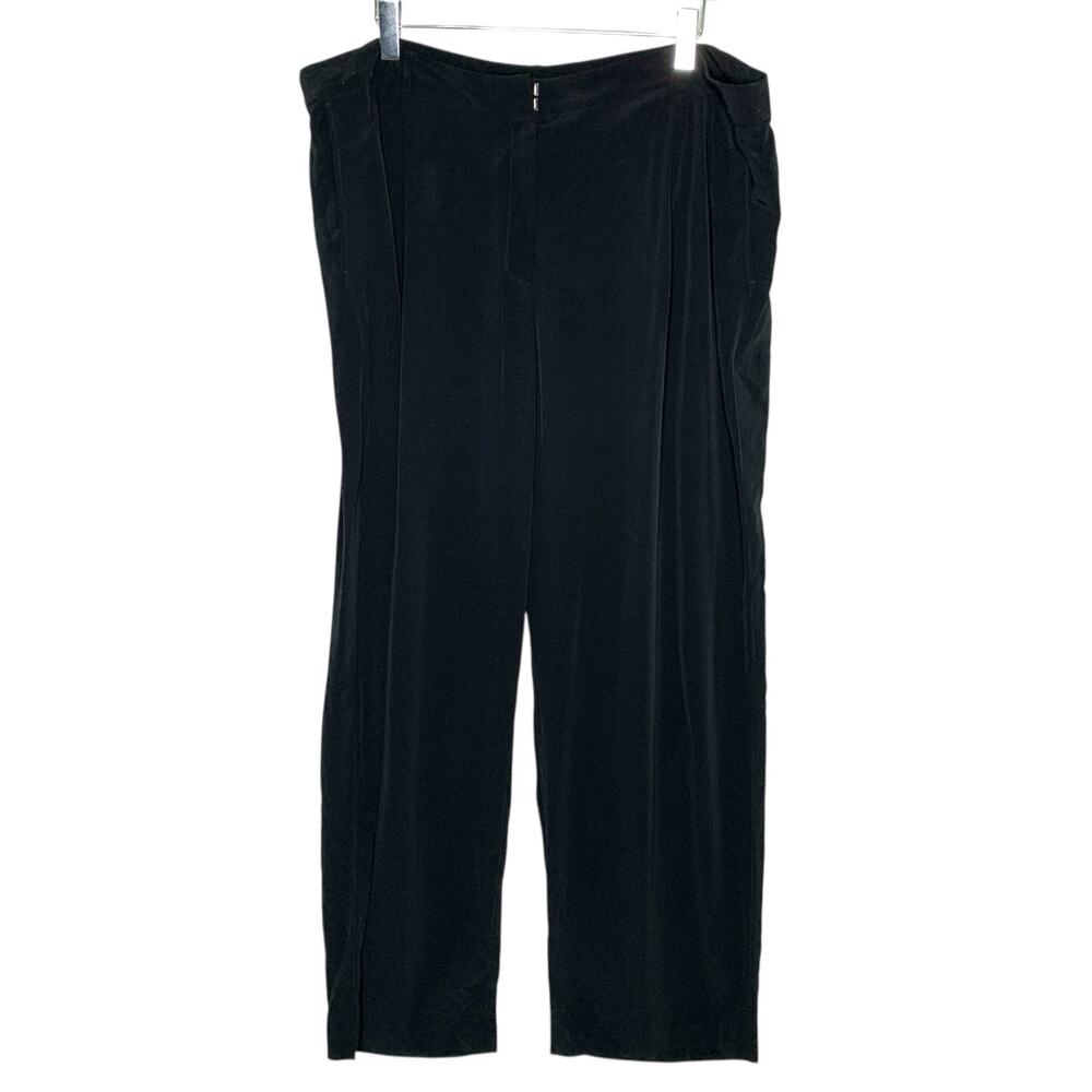 Eileen Fisher 20W NEW Womens Black Crepe Trouser Plus Size Straight Leg System